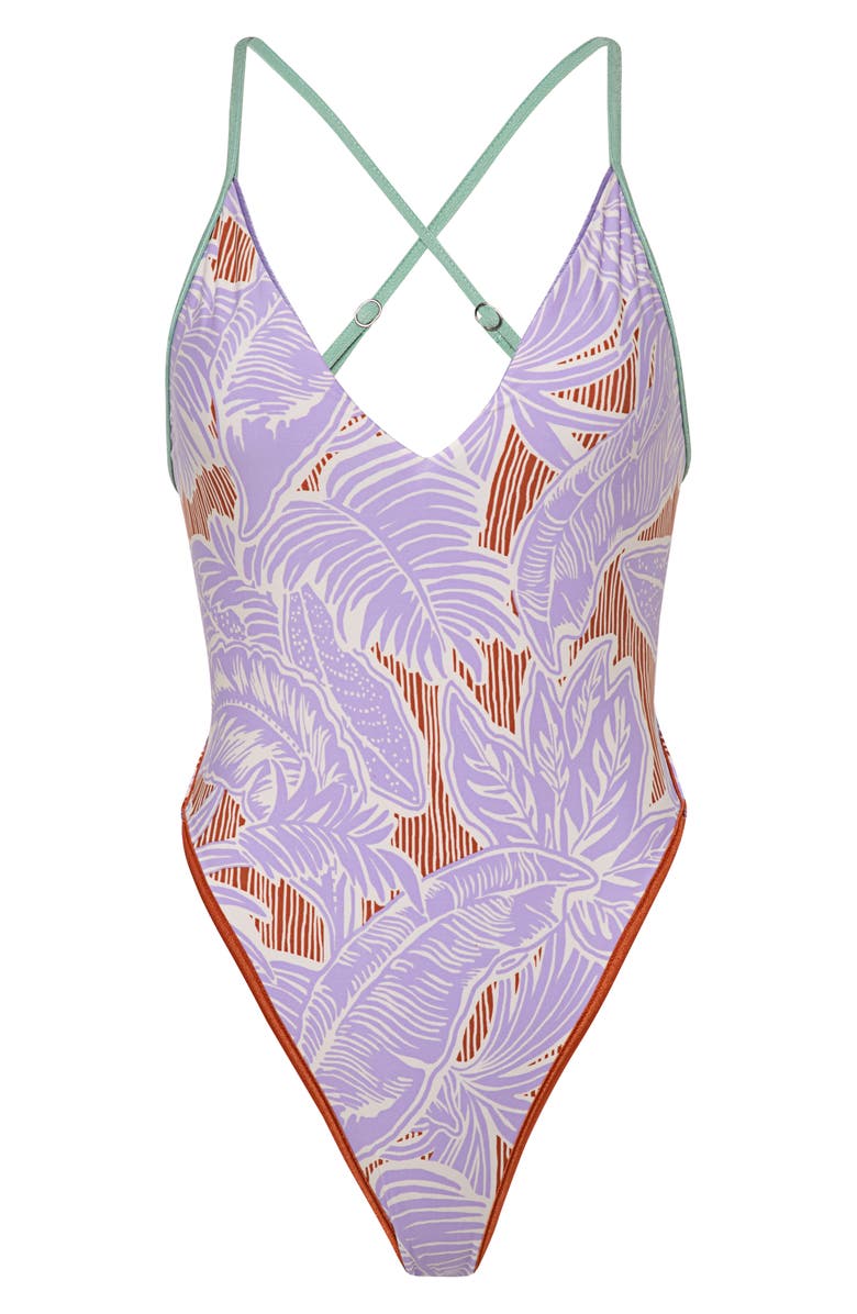Maaji Lavander Wisteria Mae Reversible One-Piece Swimsuit, Alternate, color, 
