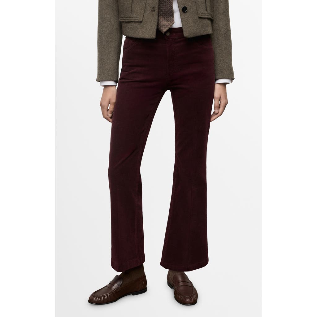 Mango Bootcut Corduroy Pants In Black