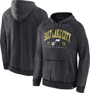 FANATICS Men's Fanatics Branded Heather Charcoal Utah Jazz Foul Trouble Snow Wash Raglan Pullover Hoodie