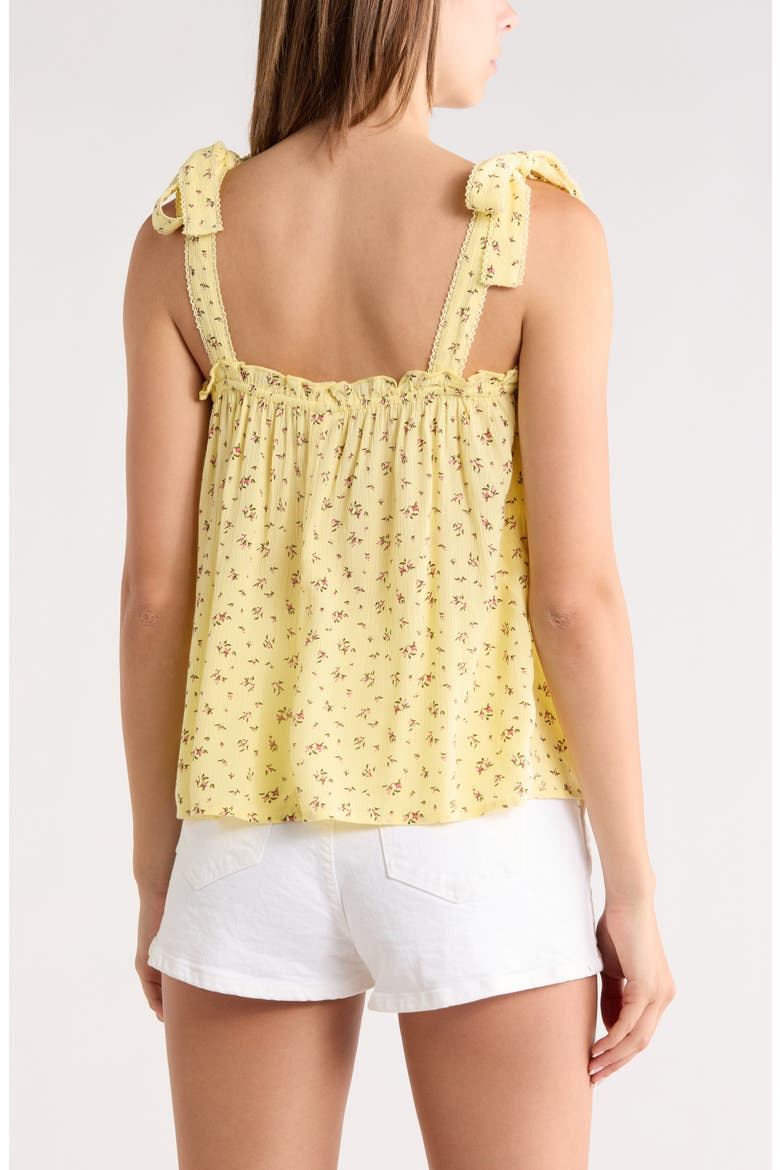 Shoulder Tie Boho Cami, Alternate, color, YELLOW- PINK MINI BLOOM
