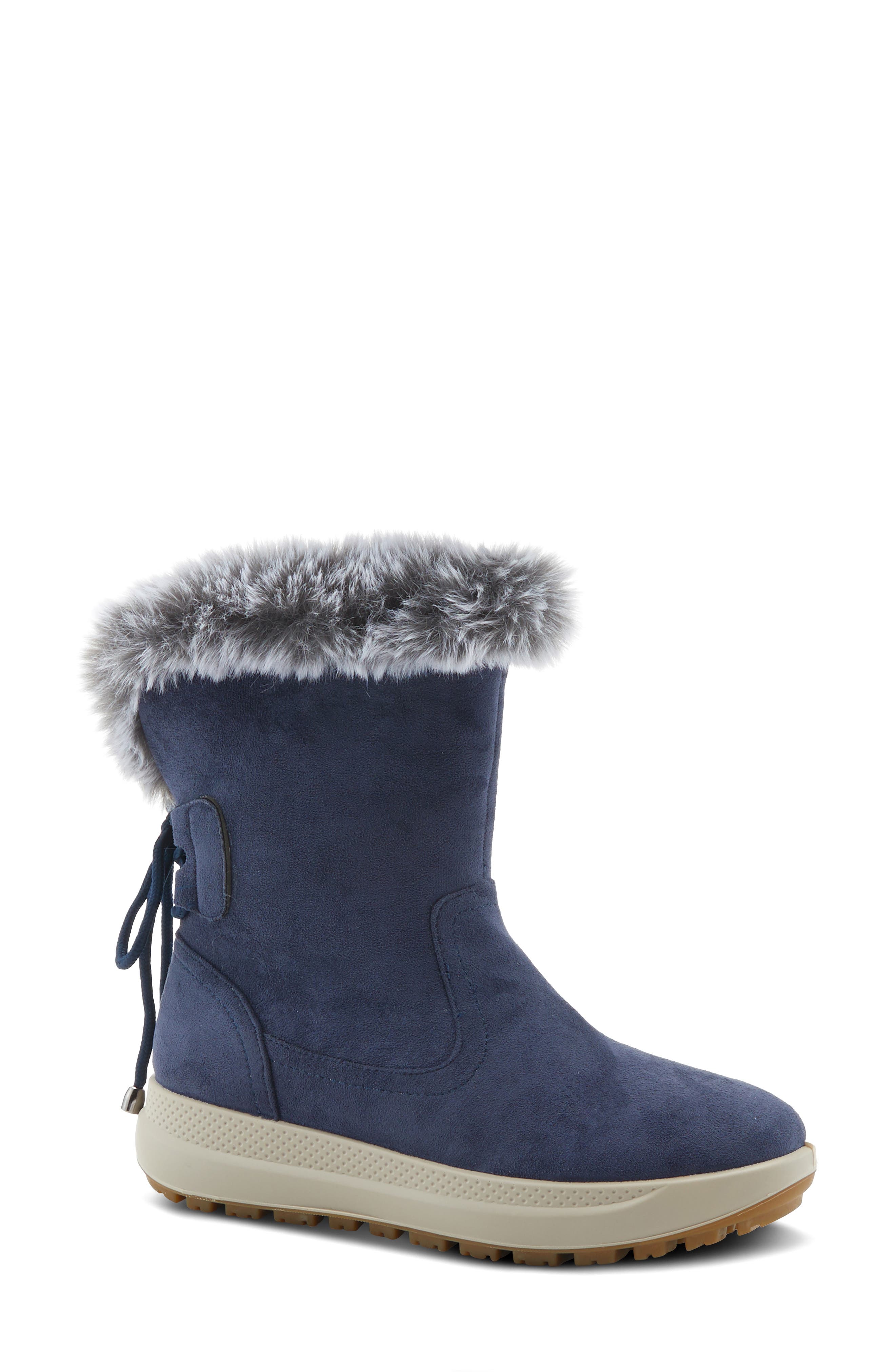 Flexus by Spring Step Snowbird Waterproof Faux Fur Trim Boot, Main, color, 