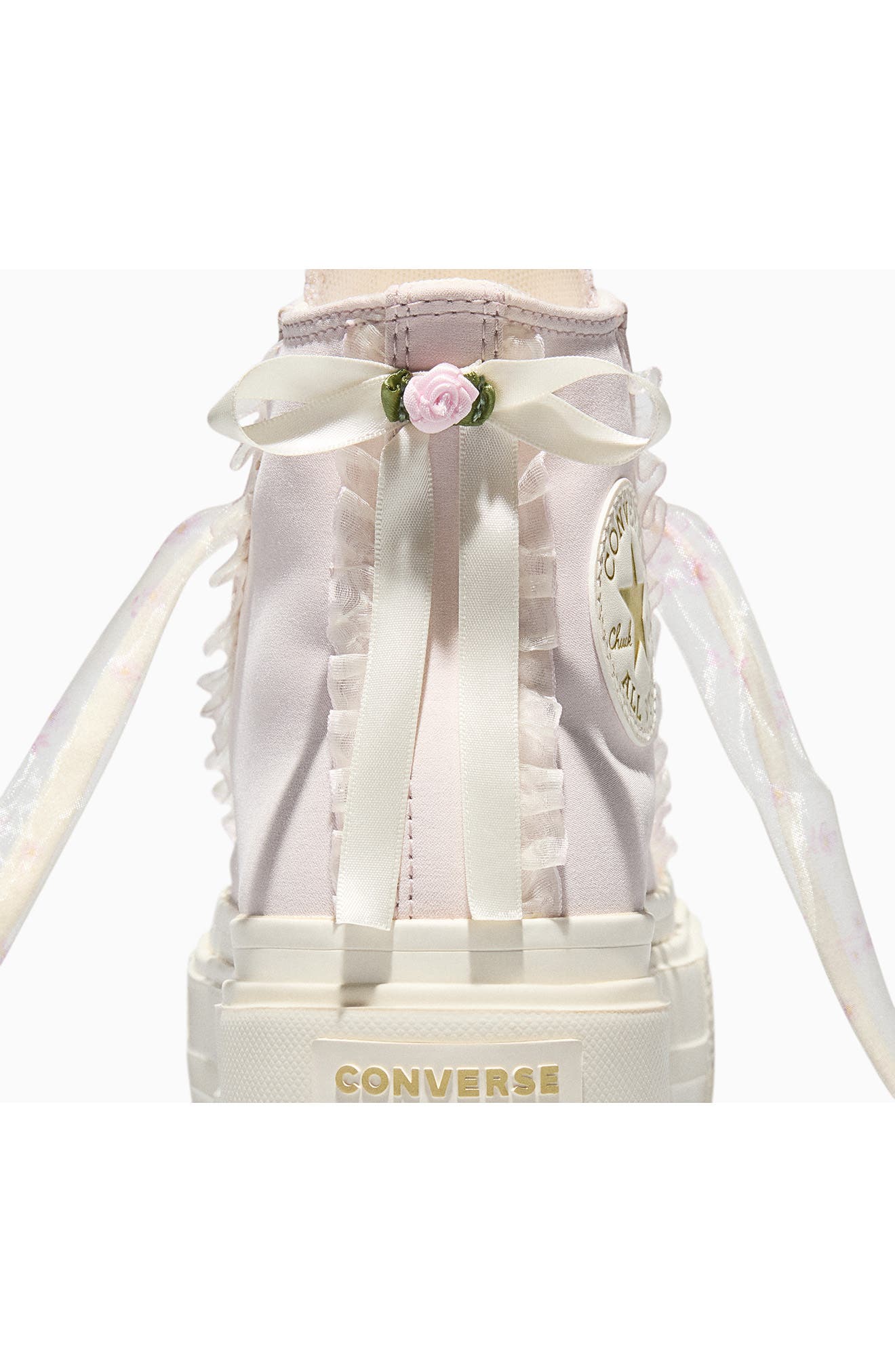 Gender Inclusive Chuck Taylor All Star Double Stack High Top Platform Sneaker, Alternate, color, SHY FLAMINGO/ EGRET/ GUM