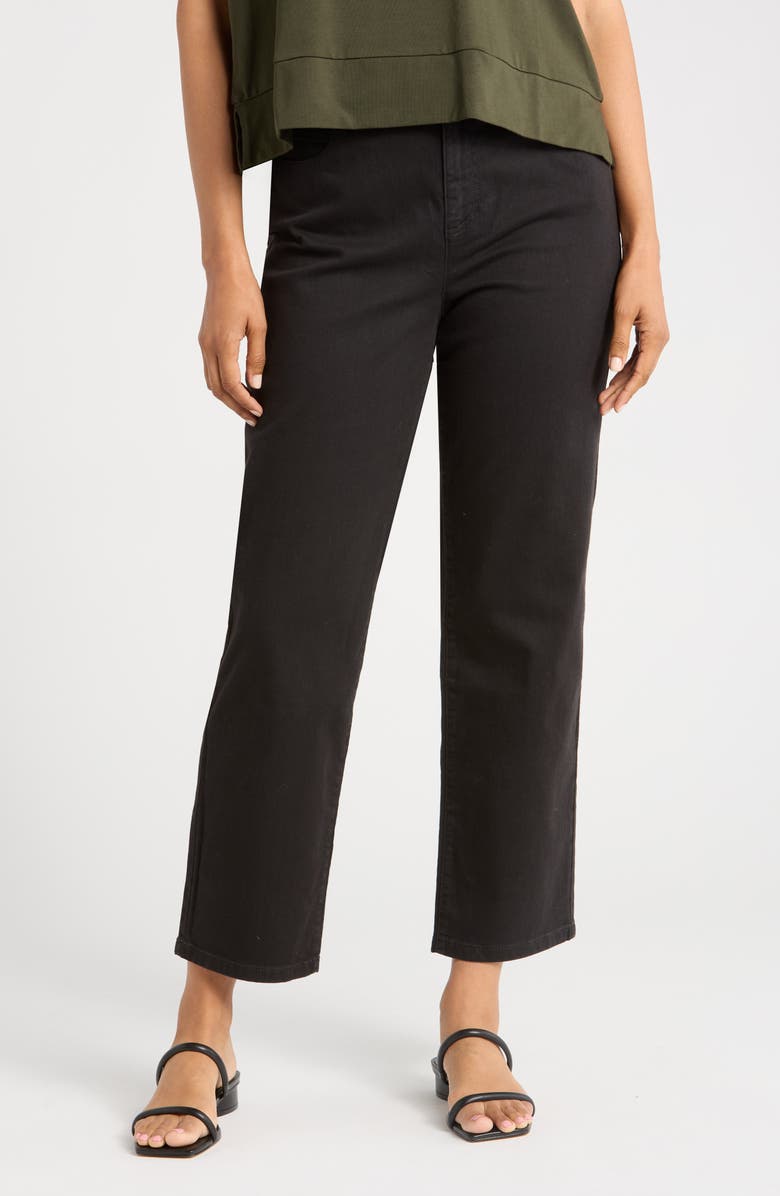 Eileen Fisher High Waist Ankle Straight Leg Organic Cotton Jeans, Main, color, 