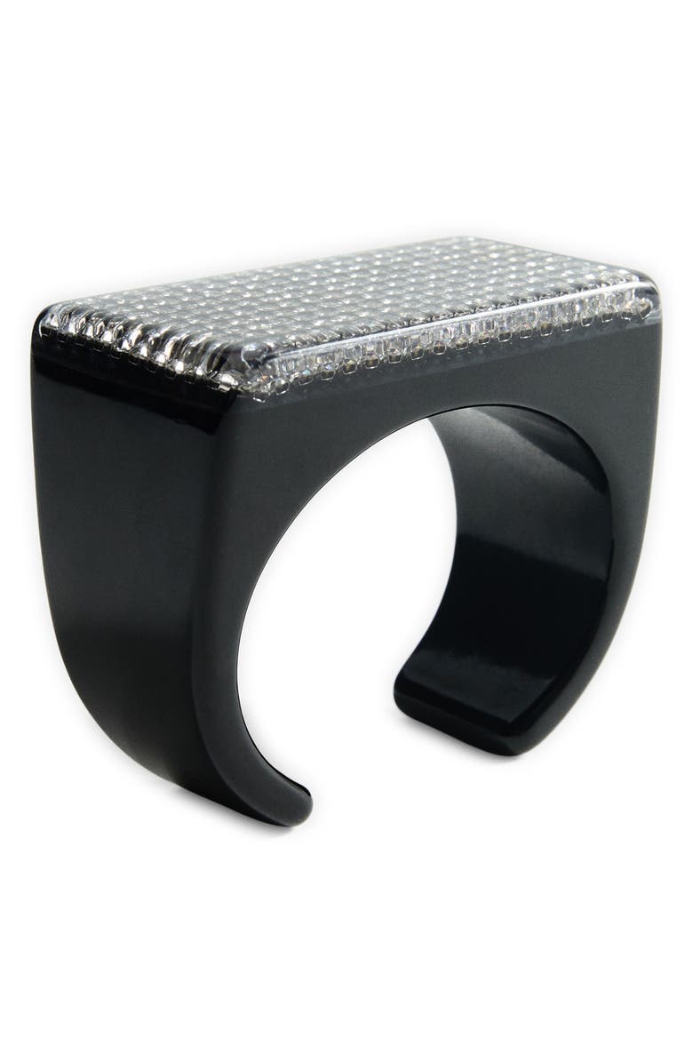 MANGO Pavé Crystal Square Cuff Bracelet, Alternate, color,