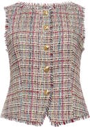 Cinq à Sept Camen Wildflower Fringe Trim Tweed Vest