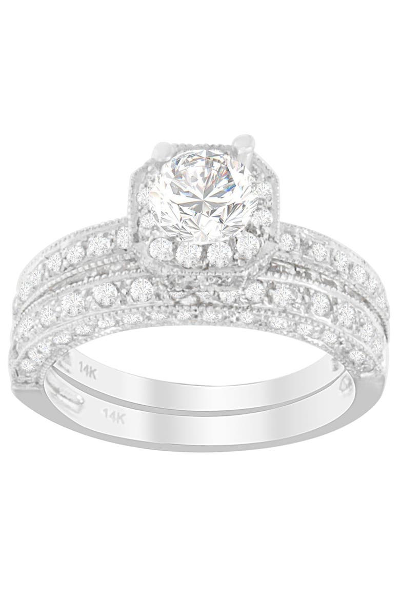 14K White Gold 1.00 Cttw Round Cut Diamond Ring, Main, color, White