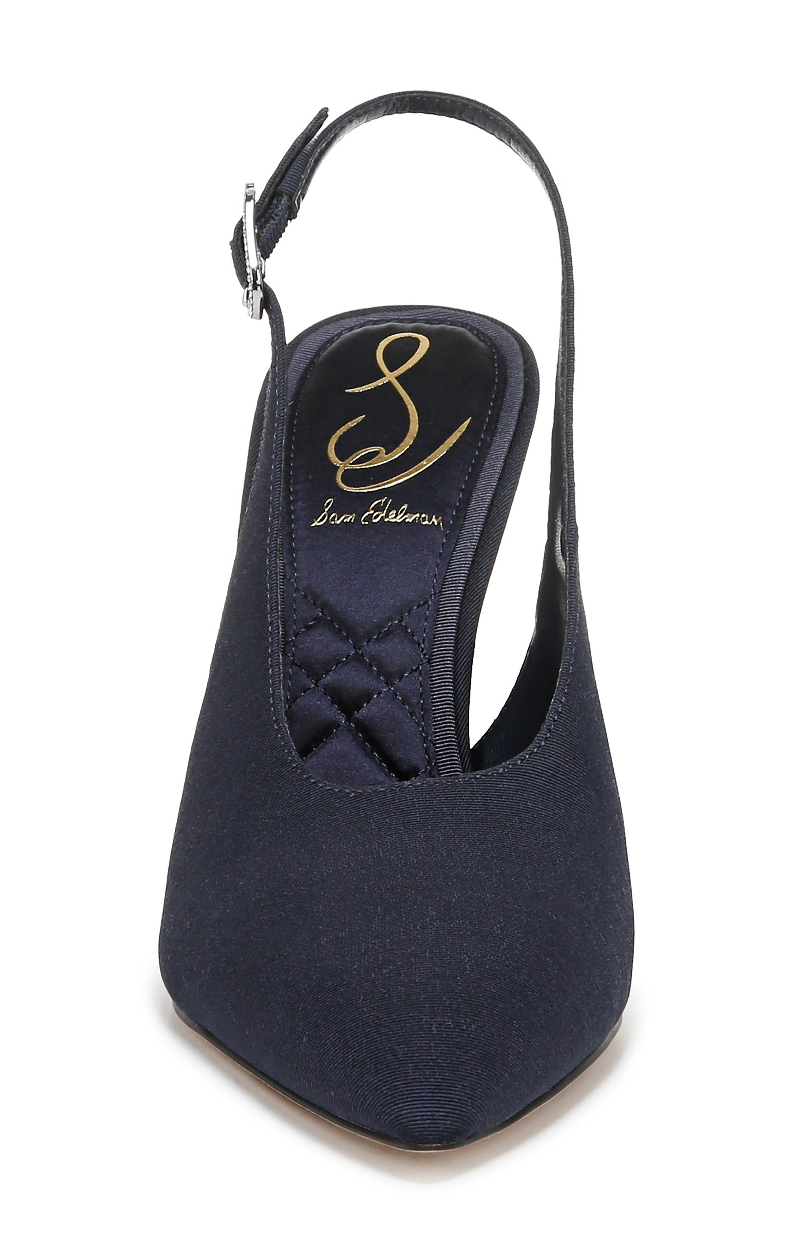 Sam Edelman Alina Slingback Pointed Toe Pump, Alternate, color, Midnight Blue Se