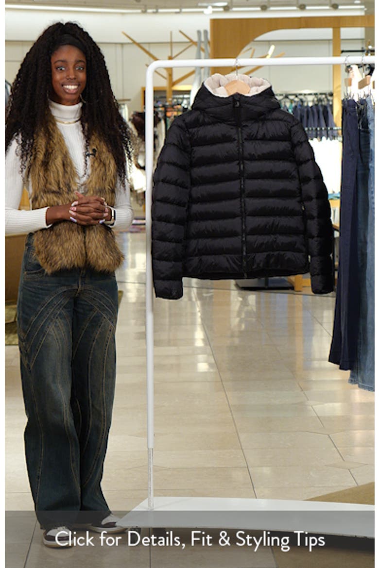 Gretel Faux Shearling Lining Hooded Puffer Jacket video