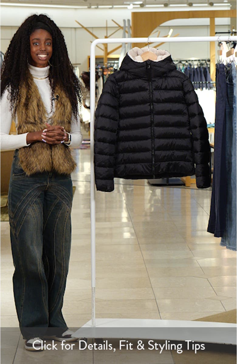 Gretel Faux Shearling Lining Hooded Puffer Jacket, sales video thumbnail