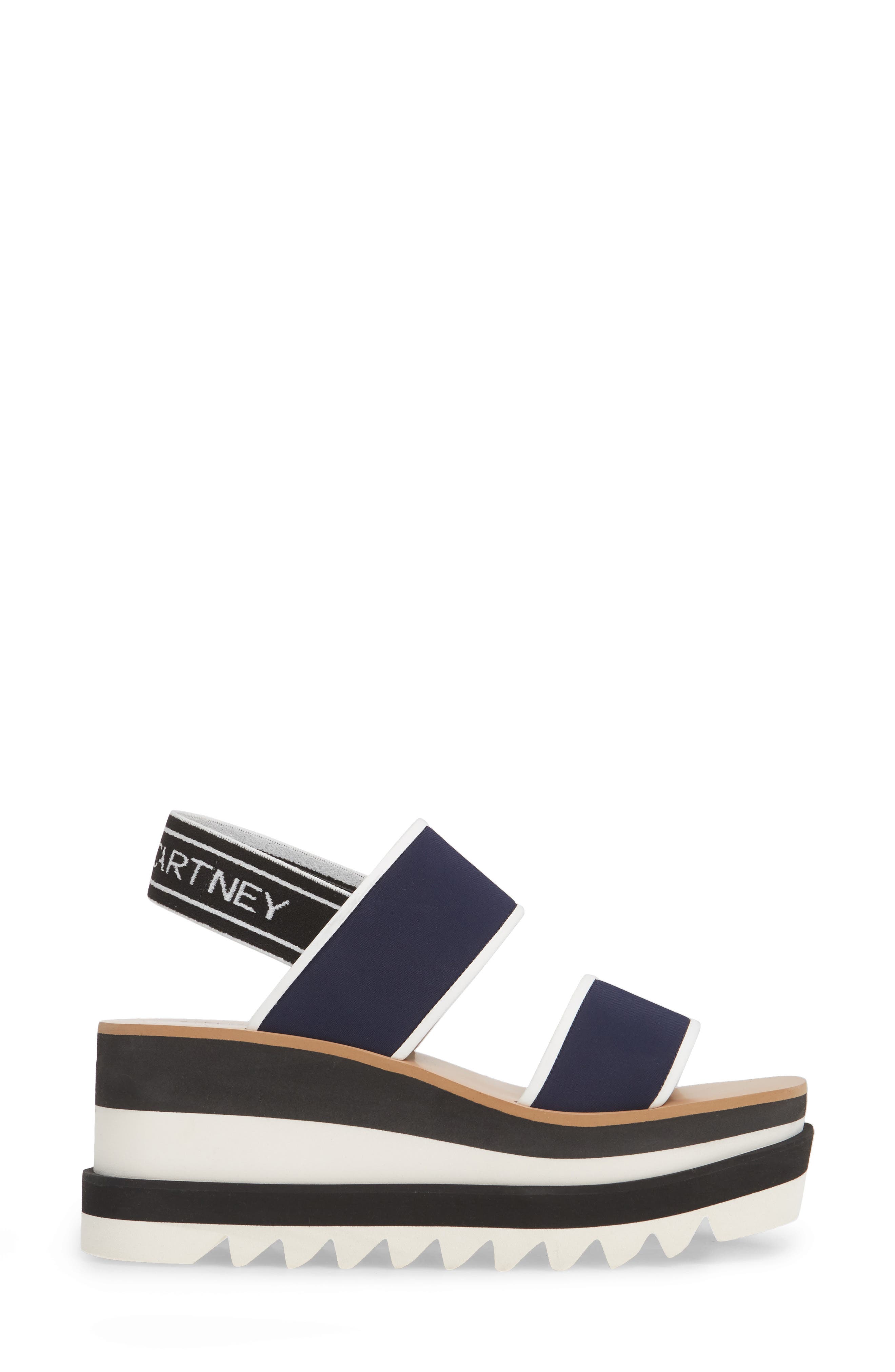 Stella McCartney Platform Wedge Sandal, Alternate, color, 