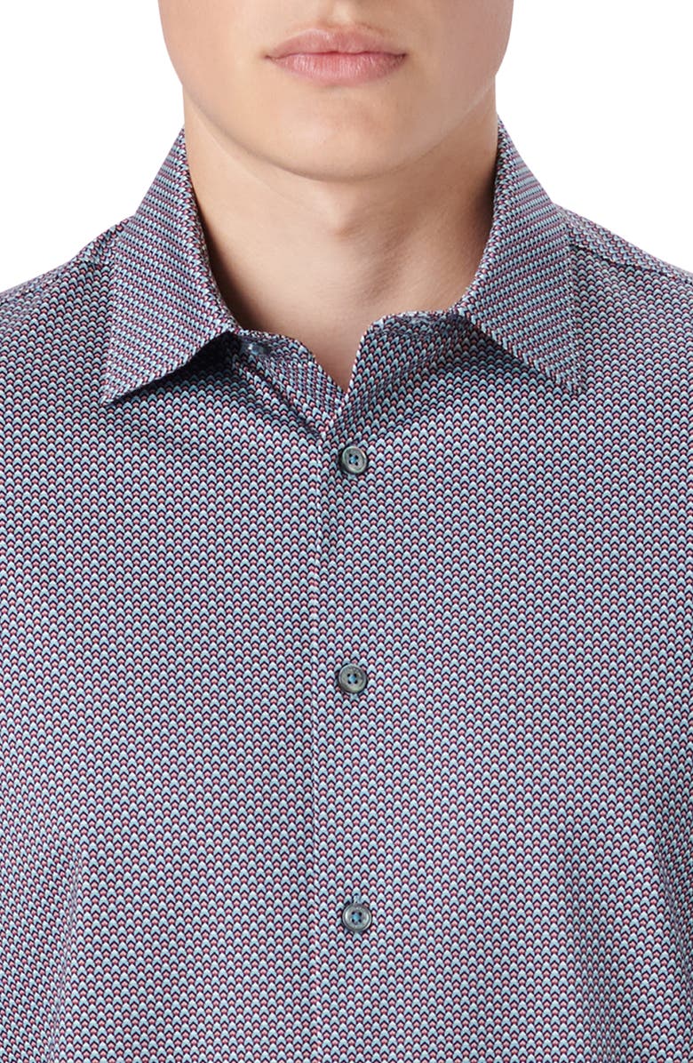 Bugatchi OoohCotton<sup>®</sup> Geometric Print Button-Up Shirt, Alternate, color, 