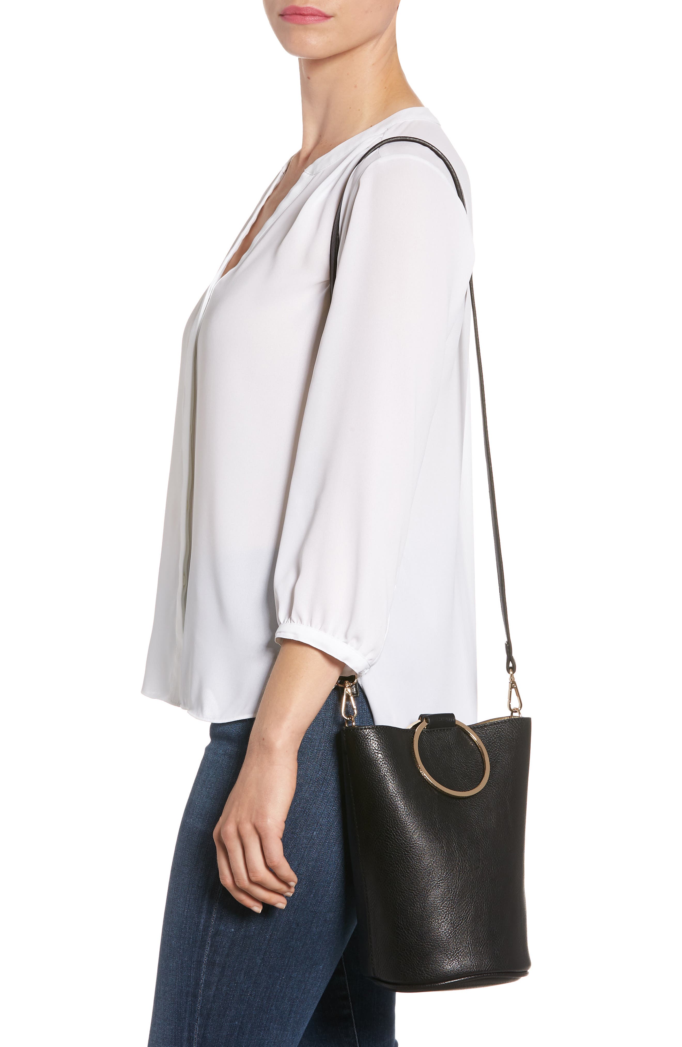 Mali + Lili Ilia Vegan Leather Ring Handle Bucket Bag, Alternate, color, 