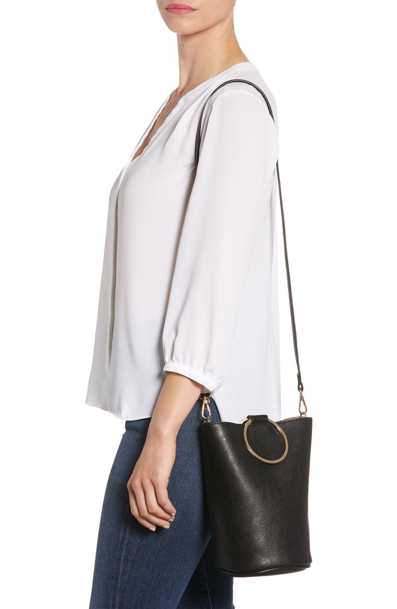 Mali + Lili Ilia Vegan Leather Ring Handle Bucket Bag, Alternate, color,