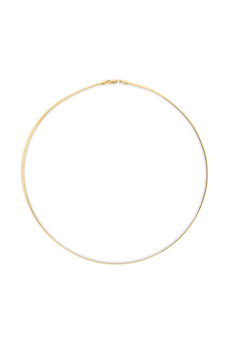 Unisex Solid 14K Gold 2.8mm Imperial Herringbone Chain Necklace, Alternate, color, Yellow