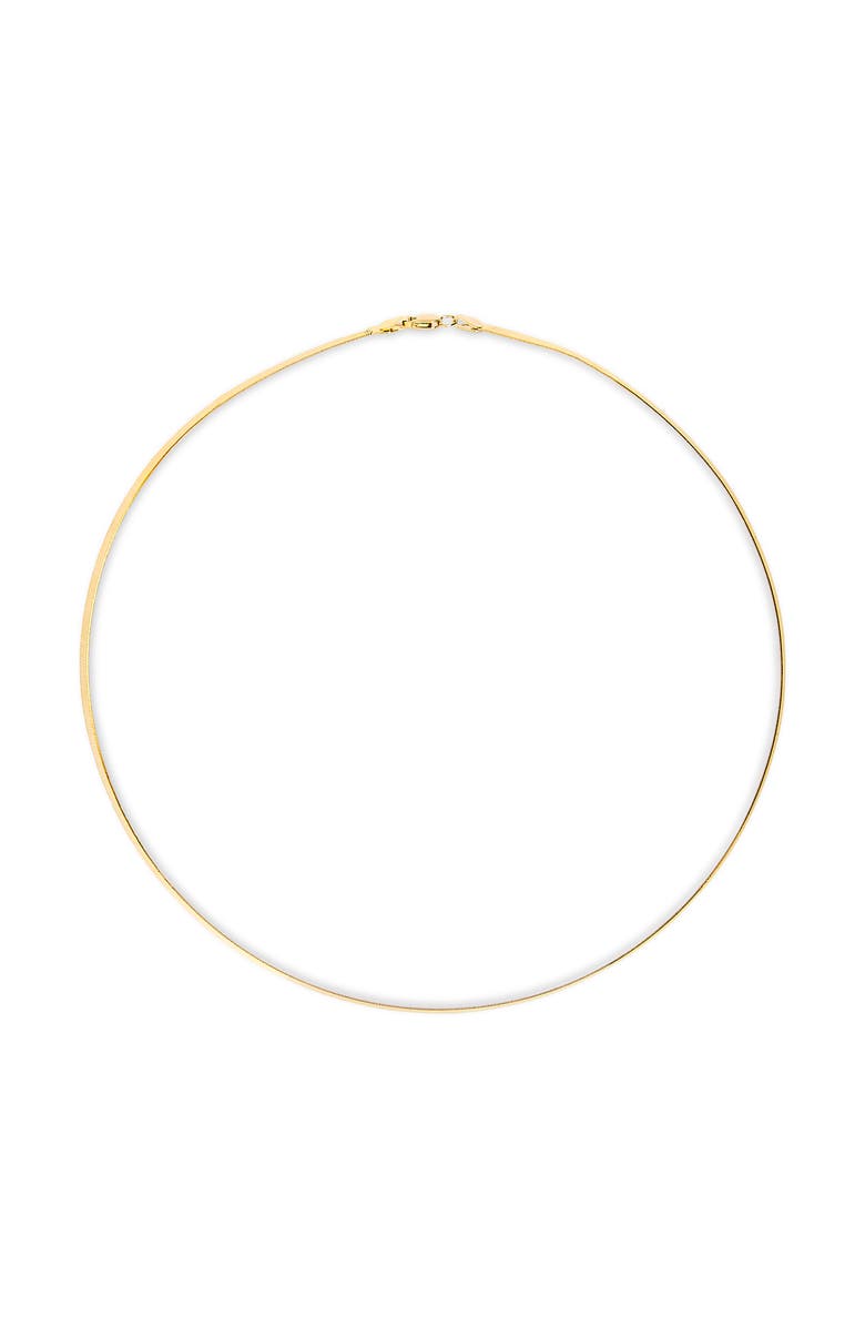 Haus of Brilliance Unisex Solid 14K Gold 2.8mm Imperial Herringbone Chain Necklace, Alternate, color, Yellow