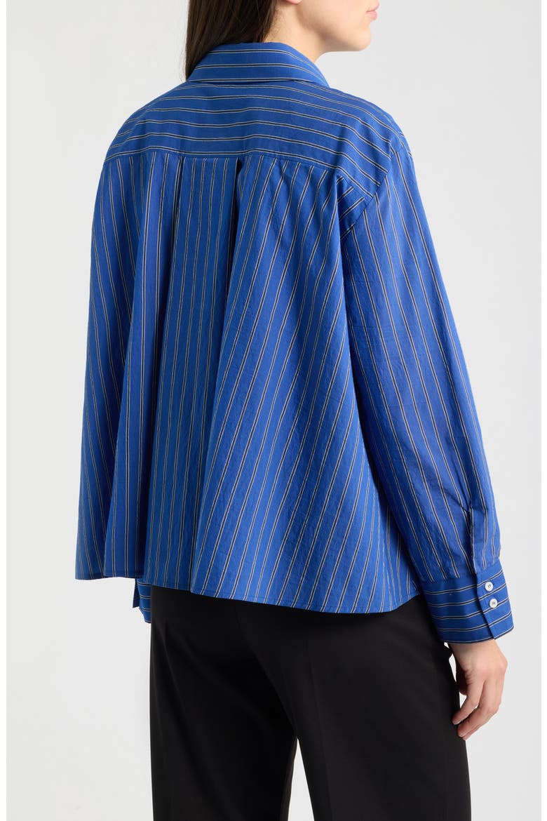 Striped Cotton Blend Shirt, Alternate, color, OCEAN