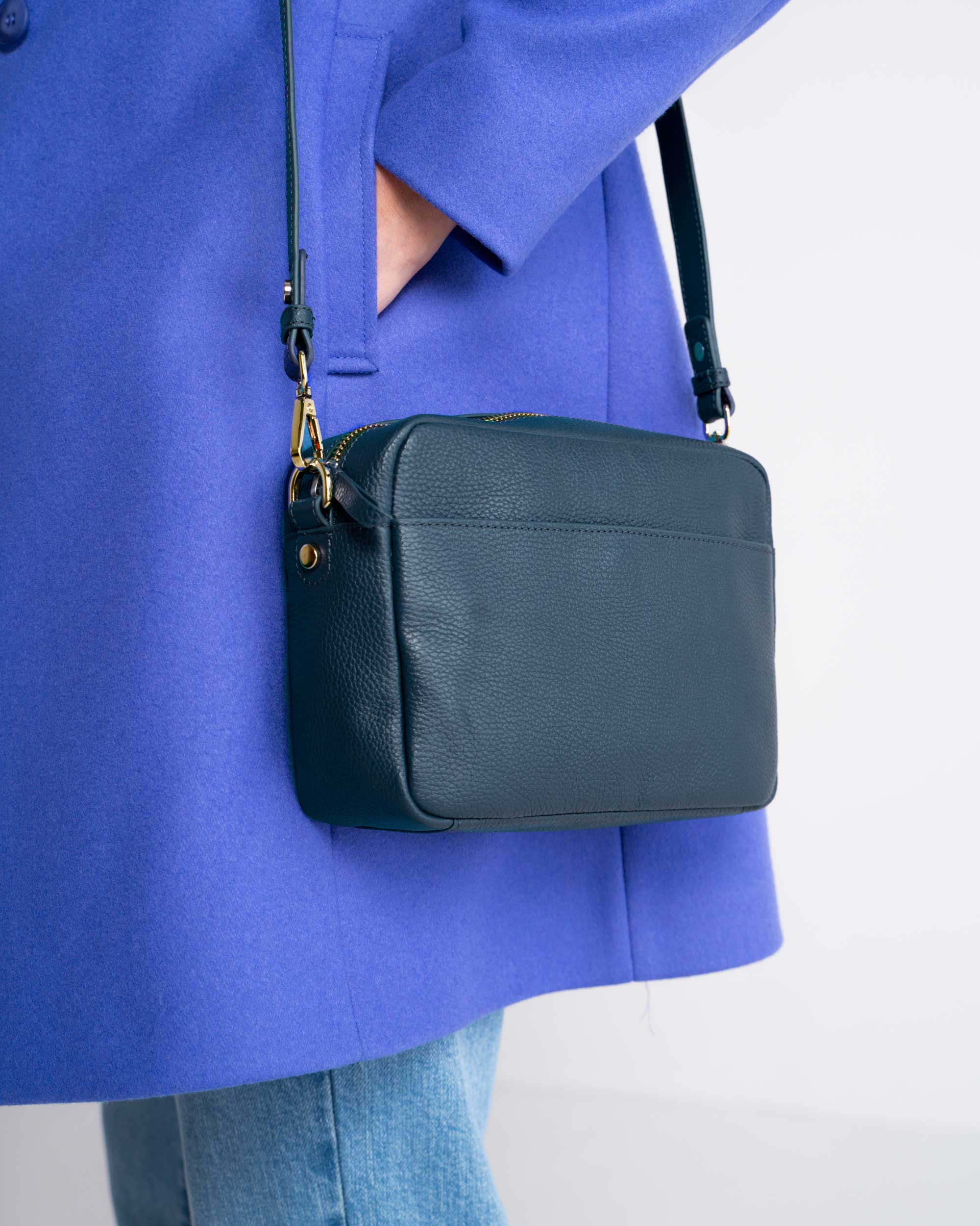 Kettlewell Leather Cross Body Bag, Alternate, color, Grey Teal