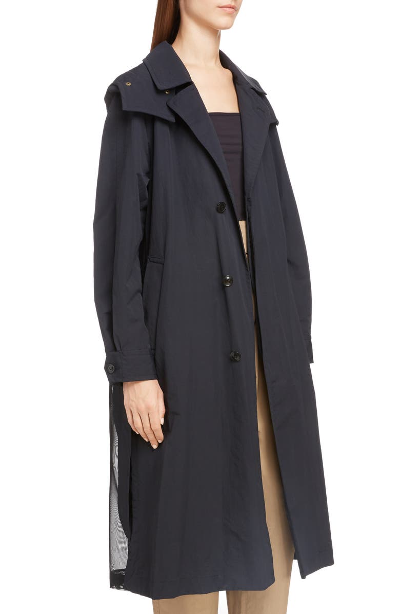 Toga Long Hooded Taffeta Coat, Alternate, color, 