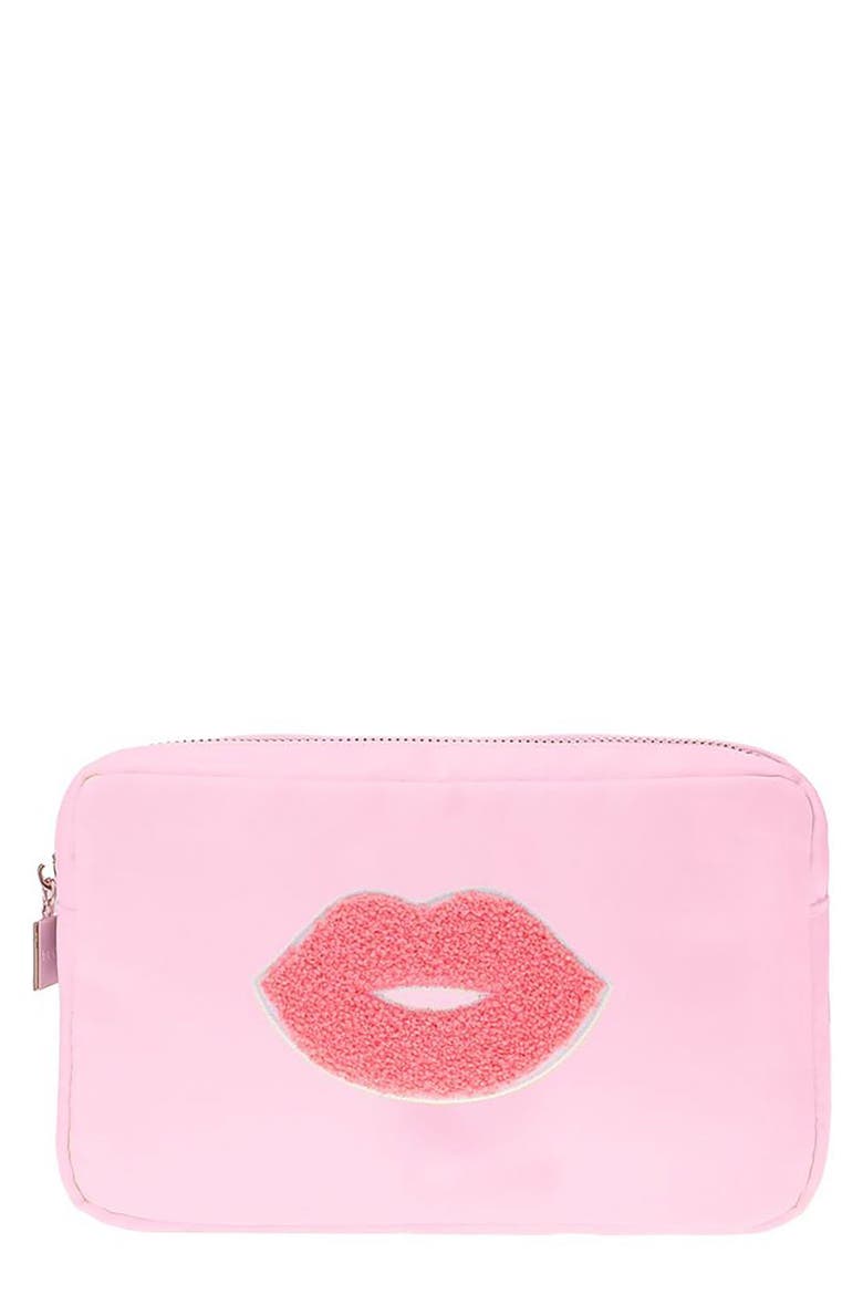 Medium Kiss Cosmetic Bag, Main, color, BABY PINK