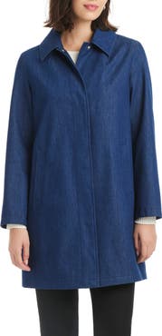 Kate Spade New York back pleat a-line denim coat