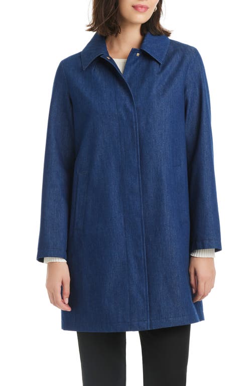 Kate Spade New York Back Pleat A-line Denim Coat In Blue