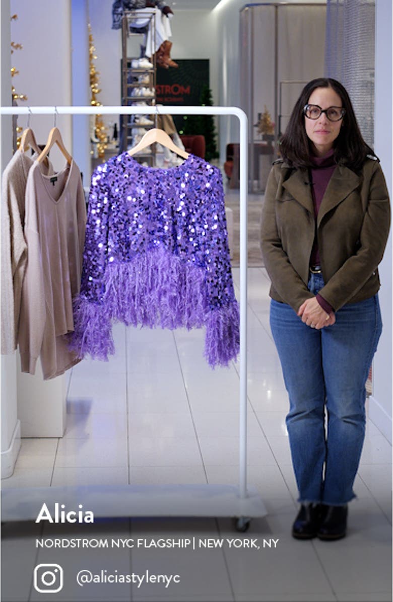 Faux Feather Trim Top, sales video thumbnail