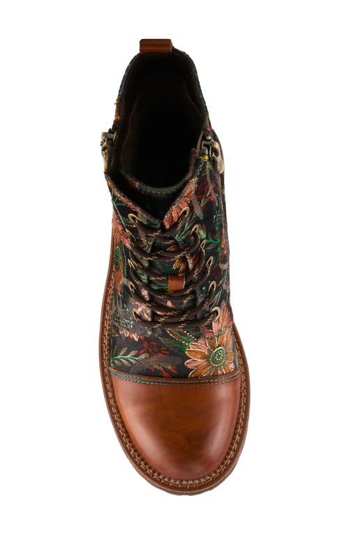 L'artiste By Spring Step Cordea Floral Lace-up Boot In Multi