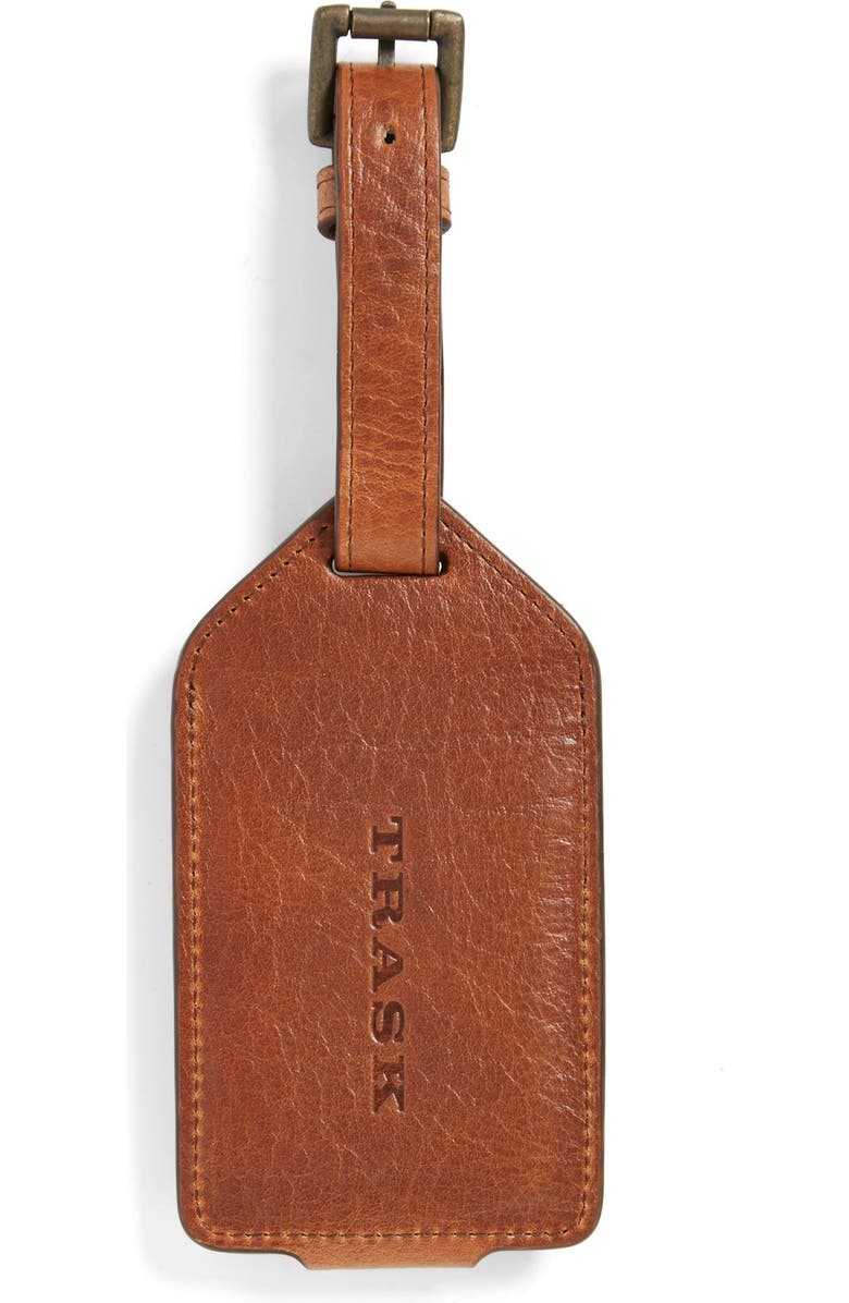Trask Jackson Norwegian Elk Leather Luggage Tag, Alternate, color,