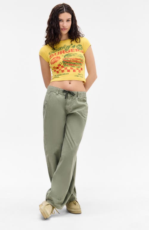 Bdg Urban Outfitters Burgers Graphic Baby Tee In Yellow