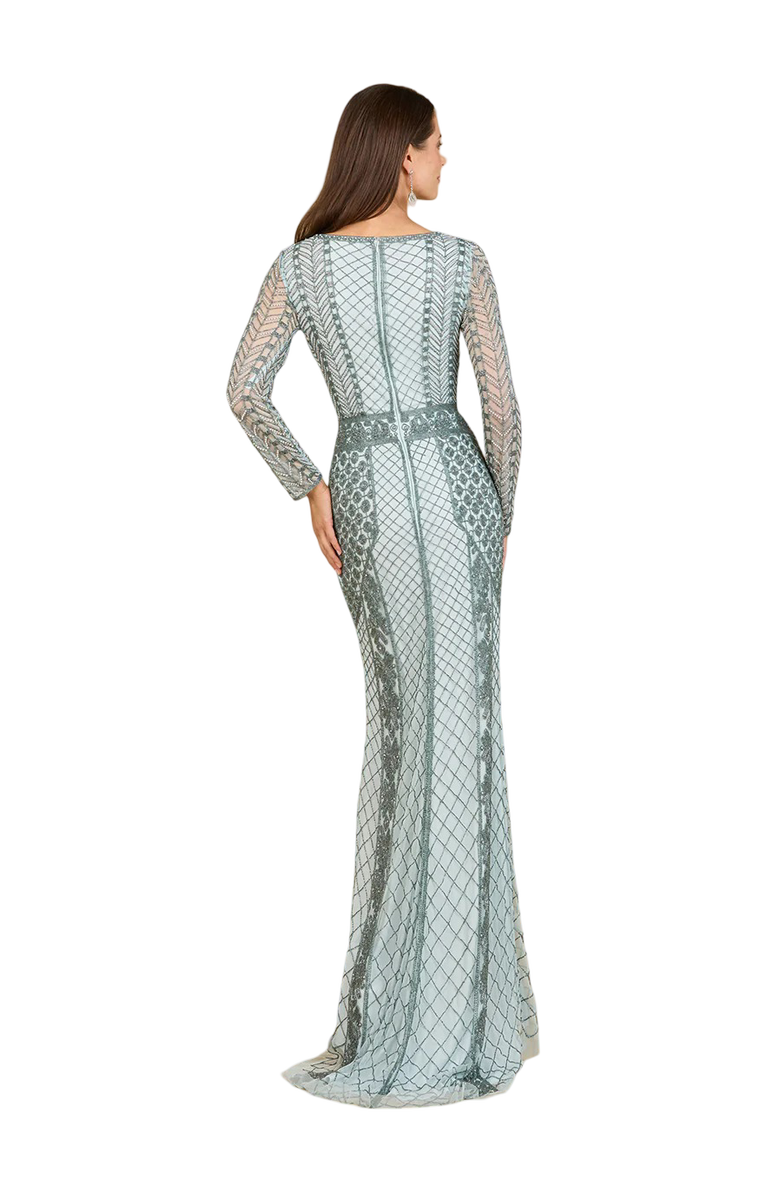 LARA New York Long Sleeve Beaded Dress, Alternate, color, Lightblue