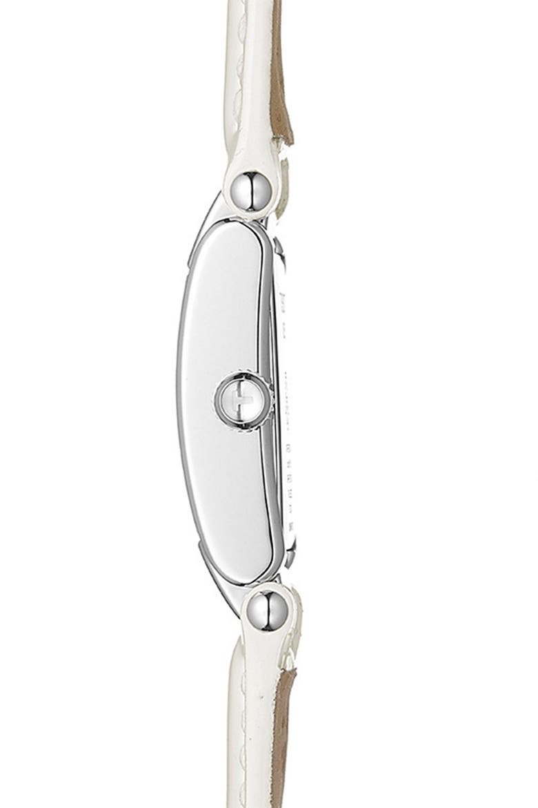Women's T-2 Mother of Pearl Diamond Accented Leather Strap Watch- 0.16 ctw, 32mm, Alternate, color, NO COLOR