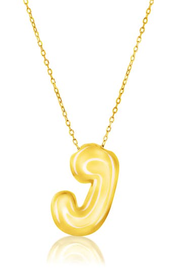 Simona Bubble Initial Pendant Necklace In Gold