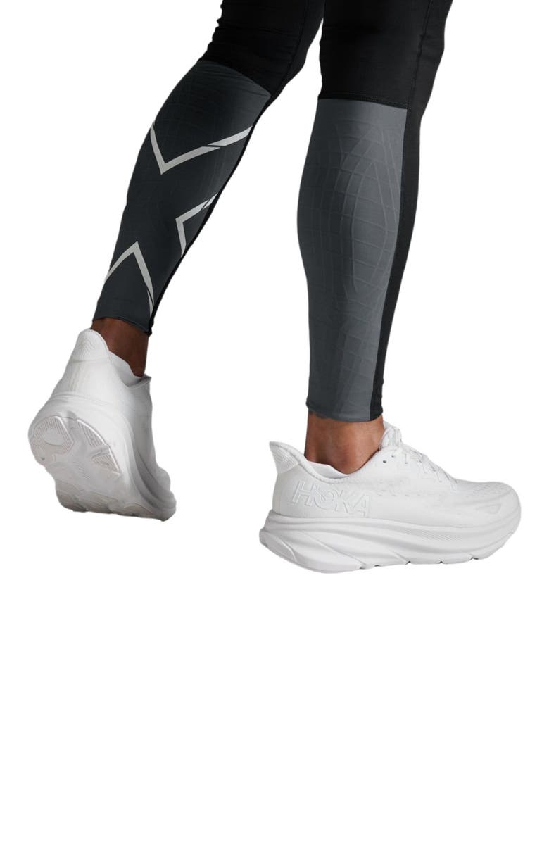 2XU Light Speed React Comp Tights, Alternate, color, Black/White Reflective