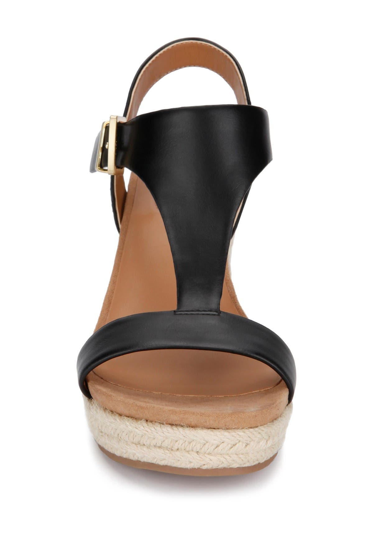 Reaction Kenneth Cole Card Platform Wedge Sandal, Alternate, color, Black/Black