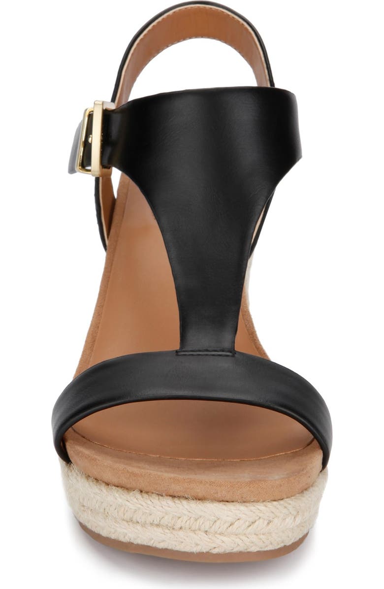 Reaction Kenneth Cole Card Platform Wedge Sandal, Alternate, color, Black/Black