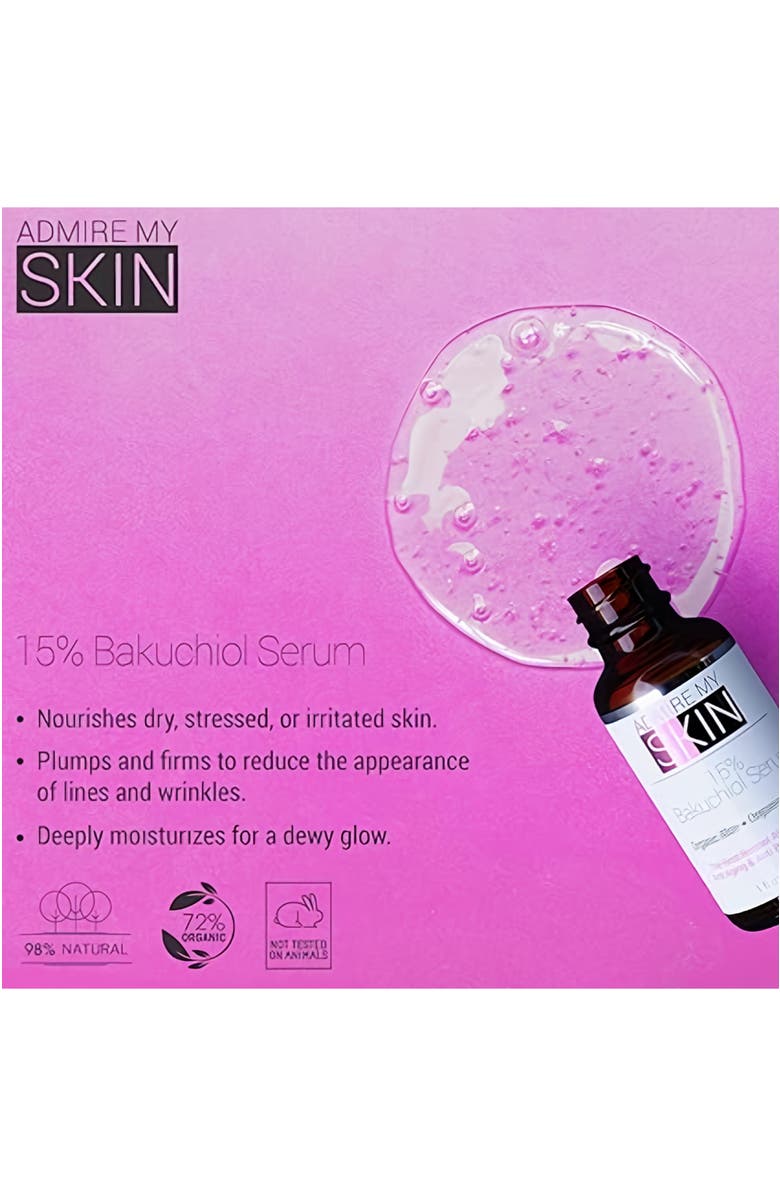 Admire My Skin 15% Bakuchiol Serum Natural Retinol Alternative, Alternate, color, Clear