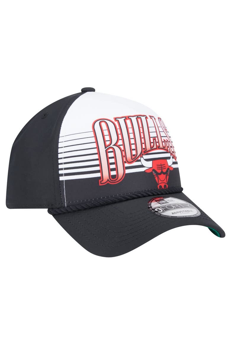 Men's New Era Black Chicago Bulls Throwback Gradient A-Frame 9FORTY Adjustable Hat, Alternate, color, Black
