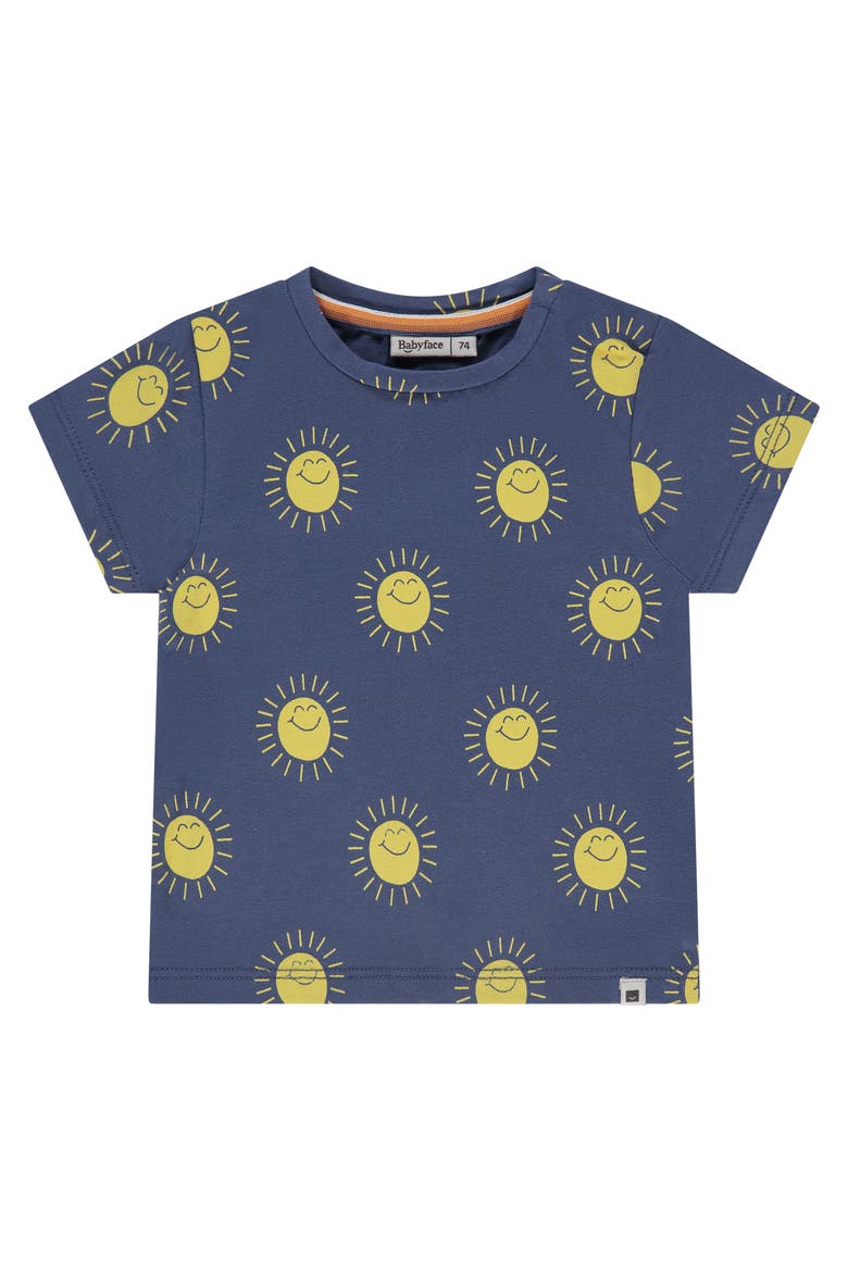 Animated Allover Short Sleeve T-Shirt, Main, color, Sunshine in Blue