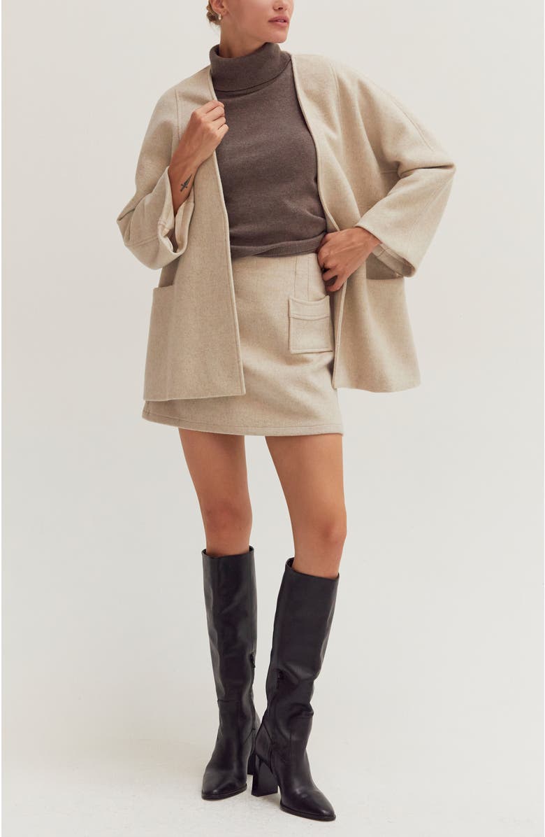 CRESCENT Open Front Wool Blend Jacket, Alternate, color, Bone