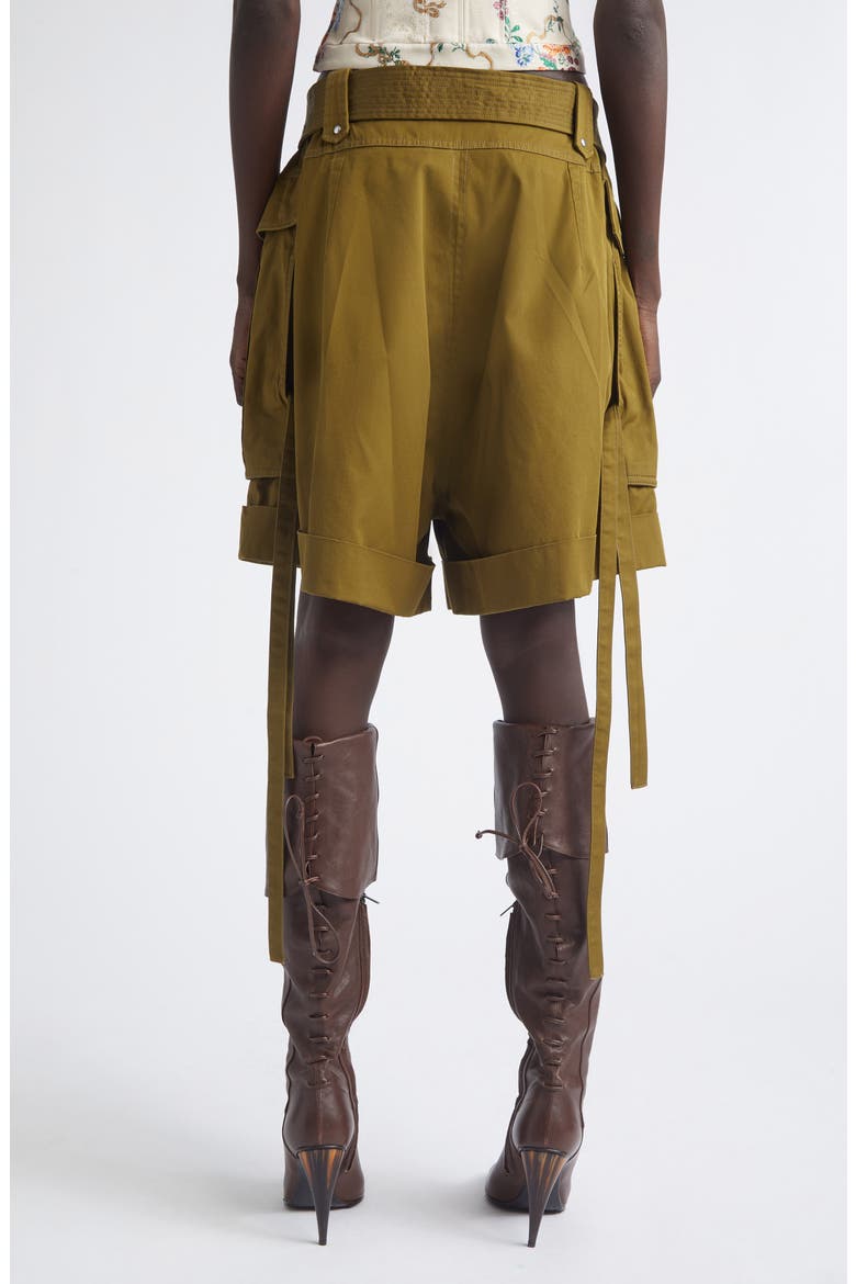Oversize Cotton Twill Cargo Shorts, Alternate, color, OLIVE