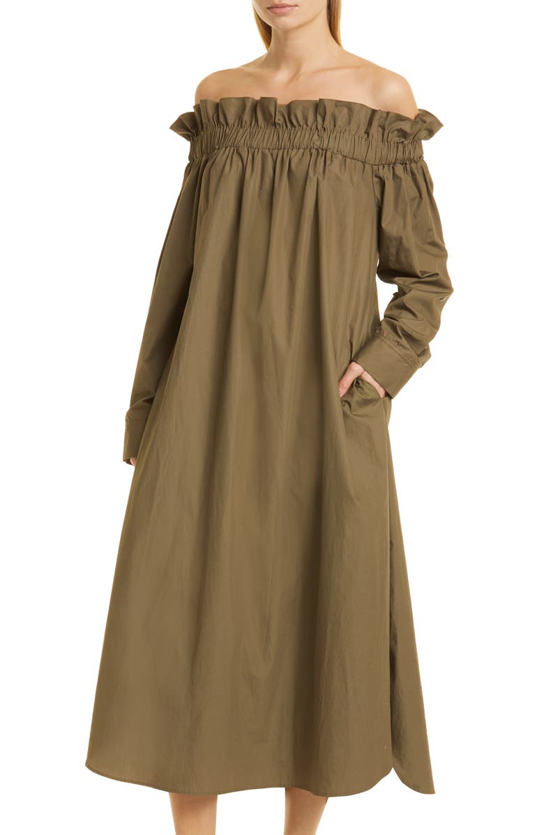 TWP Off the Shoulder Cotton Dress, Alternate, color,
