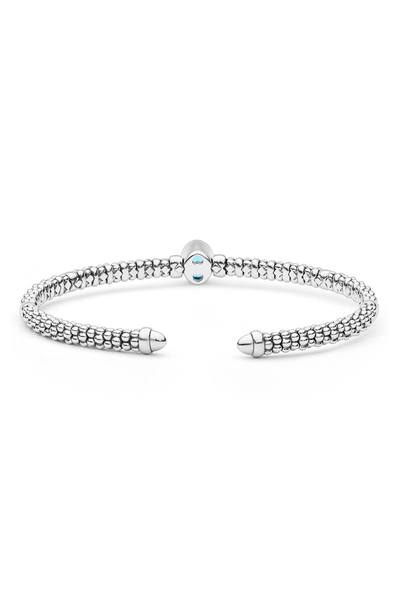 Signature Caviar 14k Gold Blue Topaz 8-Inch Cuff, Alternate, color, TWO-TONE
