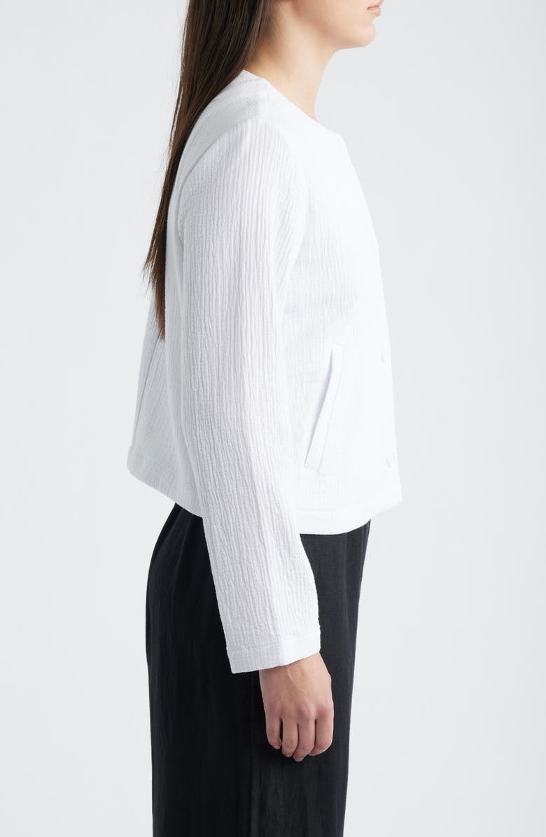 Eileen Fisher Organic Cotton Gauze Jacket, Alternate, color, White