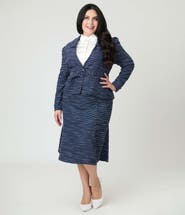 Unique Vintage Plus Size Tweed Tina Trumpet Skirt