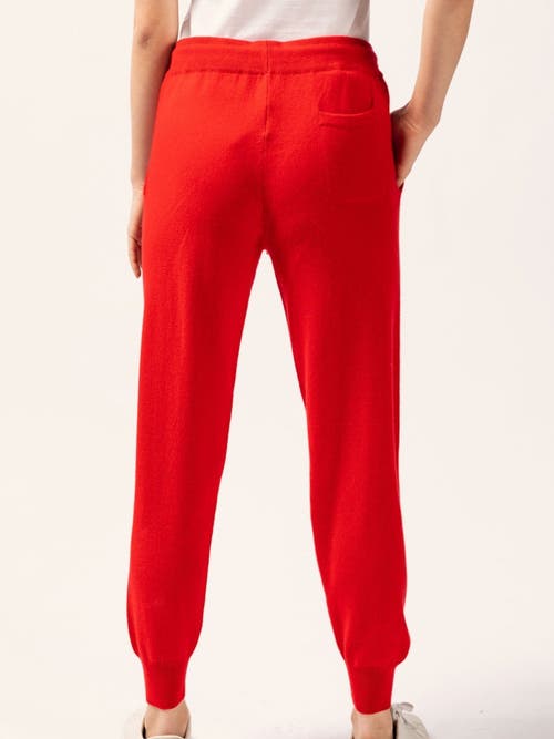 Gobi Mongolian Cashmere Cuffed Cashmere Jogger In Red