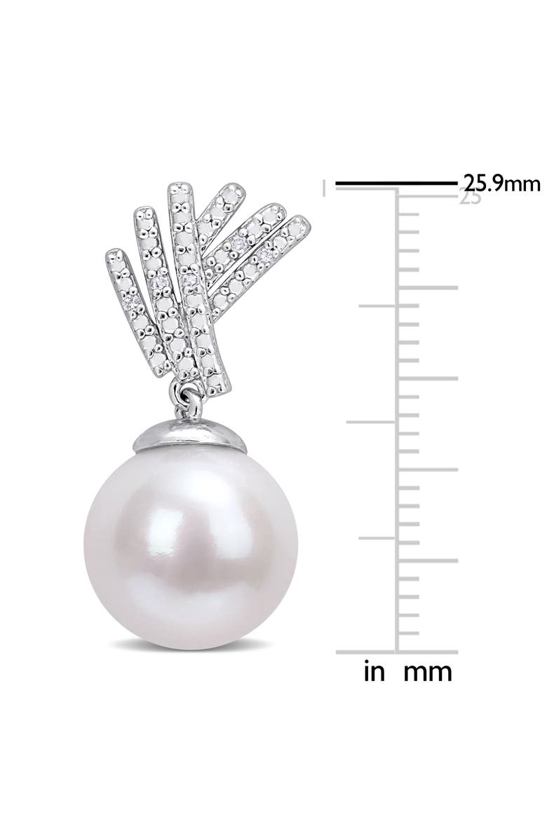 Julianna B. Cultured Pearl & Diamond Drop Earrings, Alternate, color, Freshwater Pearl