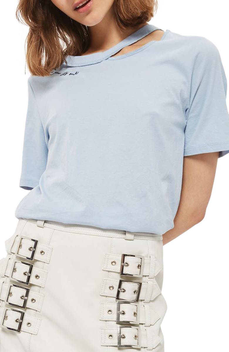 Topshop It's Not Me Slash Tee, Main, color, 