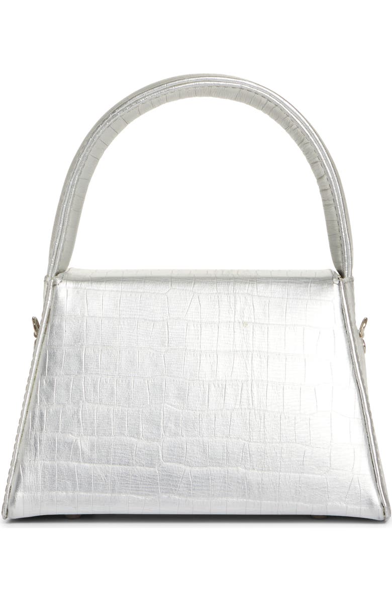 Anima Iris Mini Zaria Croc Embossed Metallic Leather Handbag, Alternate, color,