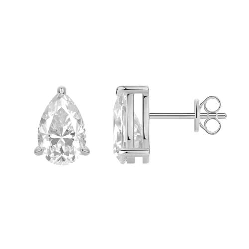 Donatello Gian Sterling Silver Pear Shaped Earrings In Silver
