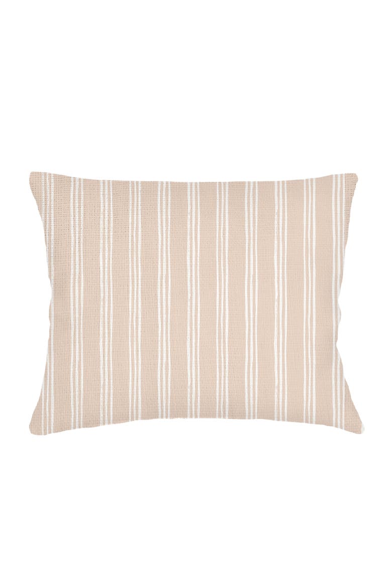 Ocean Drift Beige Stripe Linen Dutch Euro Pillow 28x36 with Down Insert, Main, color, Beige Stripe